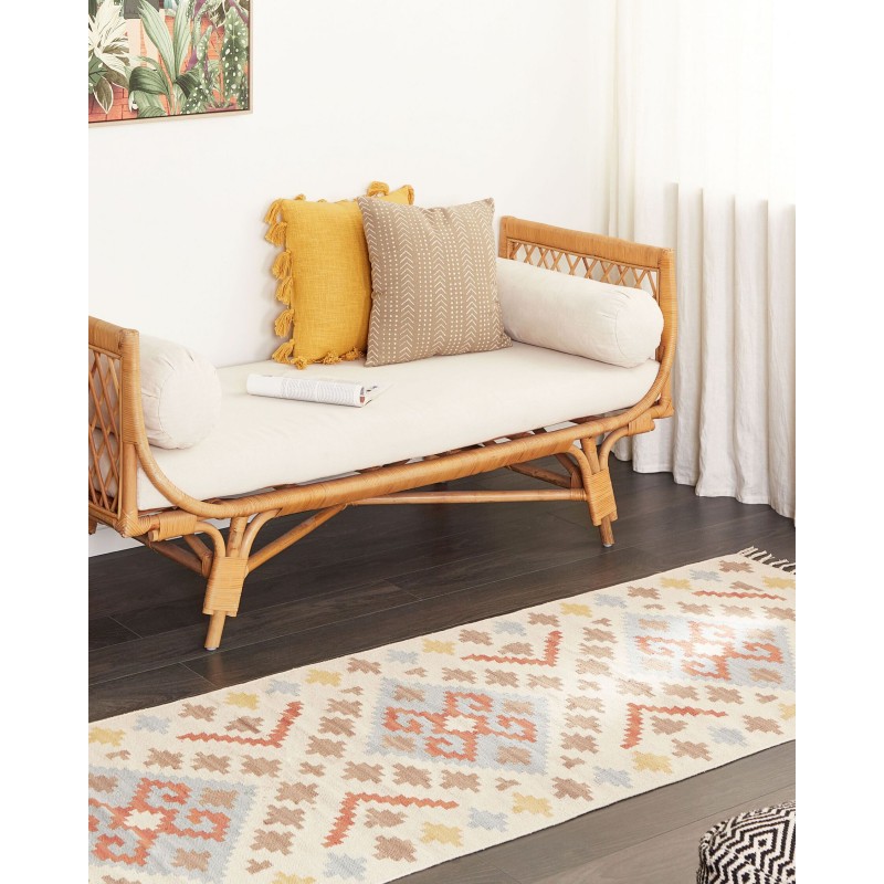 Dywan bawełniany kilim 80 x 300 cm wielokolorowy ATAN Dywan bawełniany kilim 80 x 300 cm wielokolorowy ATAN