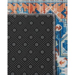 Dywan 80 x 240 cm niebiesko-pomarańczowy RITAPURAM Dywan 80 x 240 cm niebiesko-pomarańczowy RITAPURAM