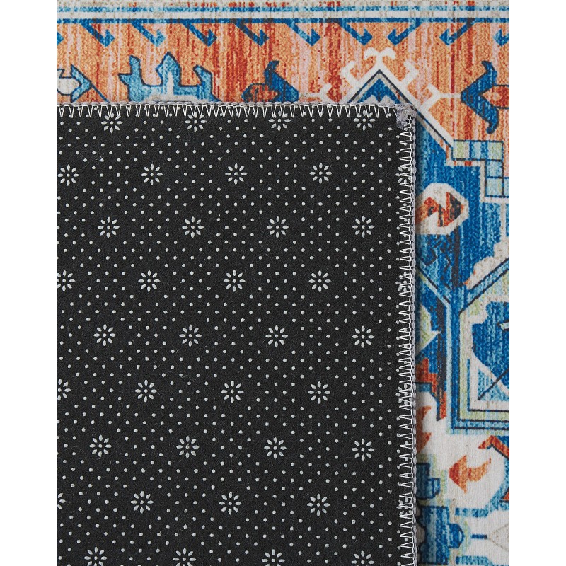 Dywan 80 x 240 cm niebiesko-pomarańczowy RITAPURAM Dywan 80 x 240 cm niebiesko-pomarańczowy RITAPURAM