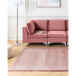 Dywan sztuczne futro królika 160 x 230 cm różowy MIRPUR Dywan sztuczne futro królika 160 x 230 cm różowy MIRPUR