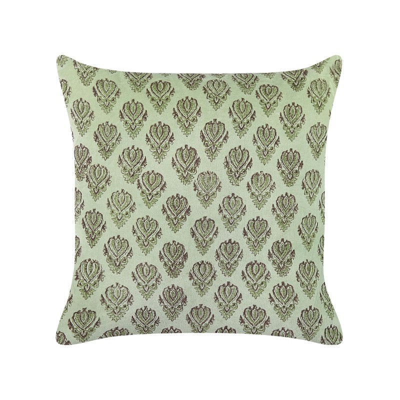 Poduszka dekoracyjna RUNGIA Welur 45 x 45 cm Zielony Wzór kwiatowy Poduszka dekoracyjna RUNGIA Welur 45 x 45 cm Zielony Wzór kwiatowy