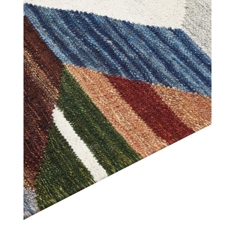 Dywan wełniany kilim 80 x 150 cm wielokolorowy KANAKERAVAN Dywan wełniany kilim 80 x 150 cm wielokolorowy KANAKERAVAN
