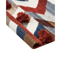Dywan wełniany kilim 80 x 150 cm wielokolorowy KANAKERAVAN Dywan wełniany kilim 80 x 150 cm wielokolorowy KANAKERAVAN