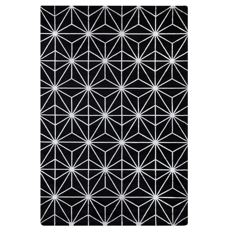 Dywan z wiskozy 160 x 230 cm czarny SIBEL Dywan z wiskozy 160 x 230 cm czarny SIBEL