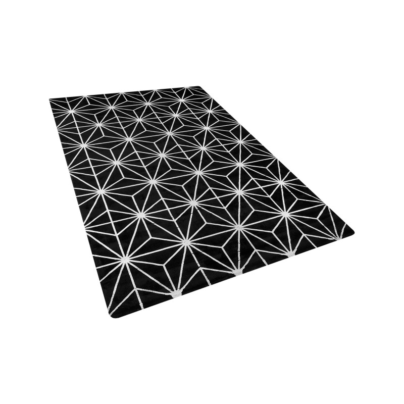 Dywan z wiskozy 160 x 230 cm czarny SIBEL Dywan z wiskozy 160 x 230 cm czarny SIBEL