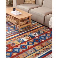 Dywan wełniany kilim 200 x 300 cm wielokolorowy NORAKERT Dywan wełniany kilim 200 x 300 cm wielokolorowy NORAKERT