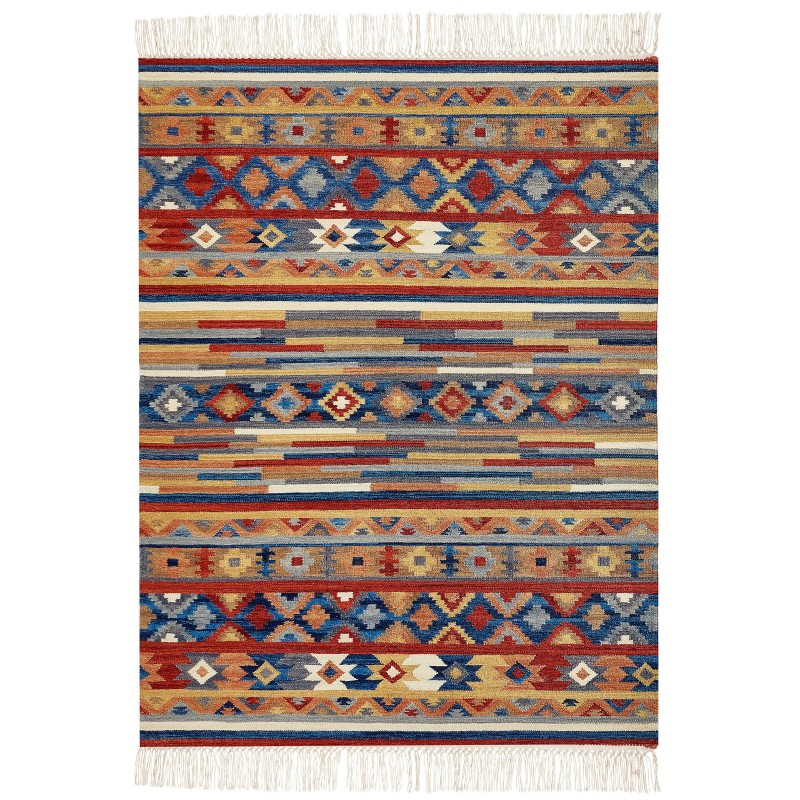 Dywan wełniany kilim 200 x 300 cm wielokolorowy NORAKERT Dywan wełniany kilim 200 x 300 cm wielokolorowy NORAKERT