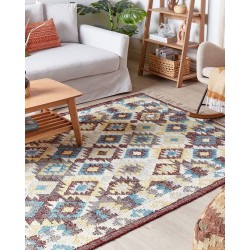 Dywan z juty 140 x 160 cm wielokolorowy FENER Dywan z juty 140 x 160 cm wielokolorowy FENER