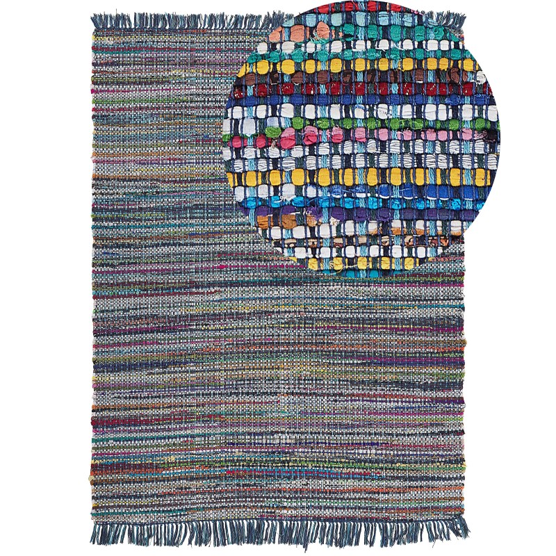 Dywan bawełniany 160 x 230 cm niebieski BESNI Dywan bawełniany 160 x 230 cm niebieski BESNI