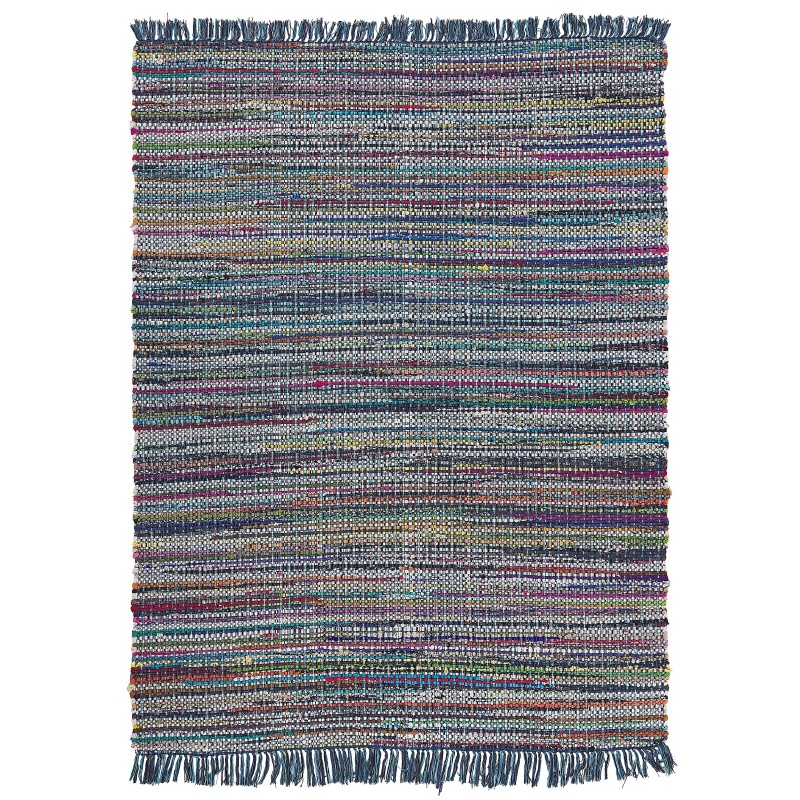 Dywan bawełniany 160 x 230 cm niebieski BESNI Dywan bawełniany 160 x 230 cm niebieski BESNI