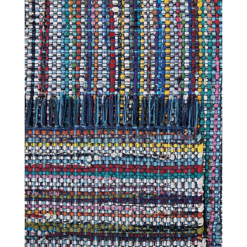 Dywan bawełniany 160 x 230 cm niebieski BESNI Dywan bawełniany 160 x 230 cm niebieski BESNI
