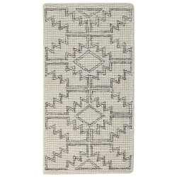 Dywan wełniany 80 x 150 cm beżowo-czarny URLA Dywan wełniany 80 x 150 cm beżowo-czarny URLA