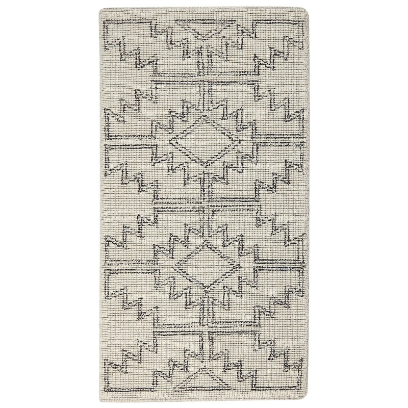 Dywan wełniany 80 x 150 cm beżowo-czarny URLA Dywan wełniany 80 x 150 cm beżowo-czarny URLA