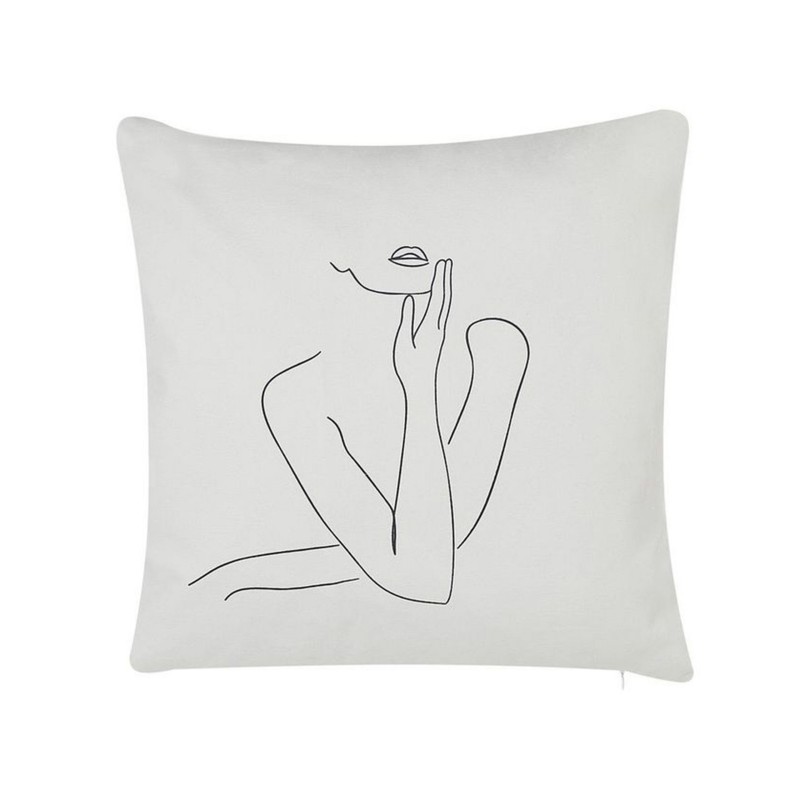 Zestaw 2 poduszek dekoracyjnych MEADOWFOAM Bawełna 45 x 45 cm Biały Wzór abstrakcyjny Zestaw 2 poduszek dekoracyjnych MEADOWFOAM Bawełna 45 x 45 cm Biały Wzór abstrakcyjny
