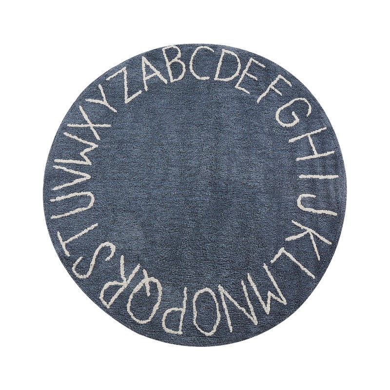 Dywan dziecięcy okrągły bawełniany ø 120 cm niebieski VURGUN Dywan dziecięcy okrągły bawełniany ø 120 cm niebieski VURGUN