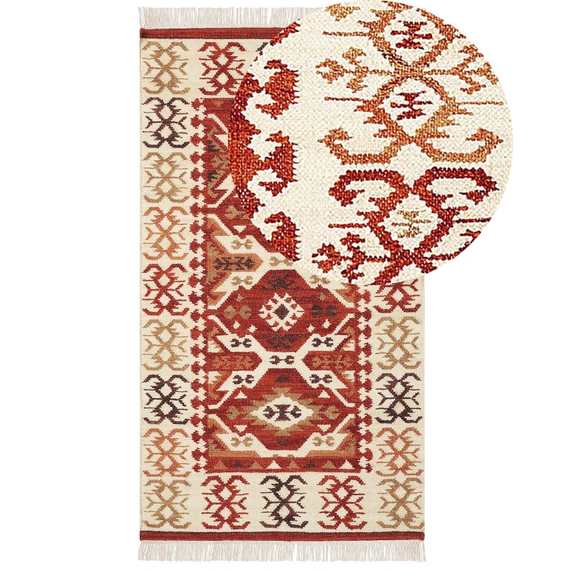 Dywan wełniany kilim 80 x 150 cm wielokolorowy VOSKEVAZ Dywan wełniany kilim 80 x 150 cm wielokolorowy VOSKEVAZ