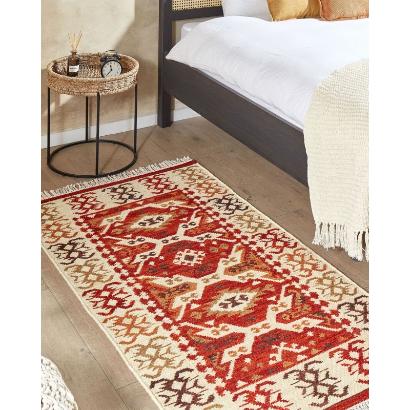 Dywan wełniany kilim 80 x 150 cm wielokolorowy VOSKEVAZ Dywan wełniany kilim 80 x 150 cm wielokolorowy VOSKEVAZ