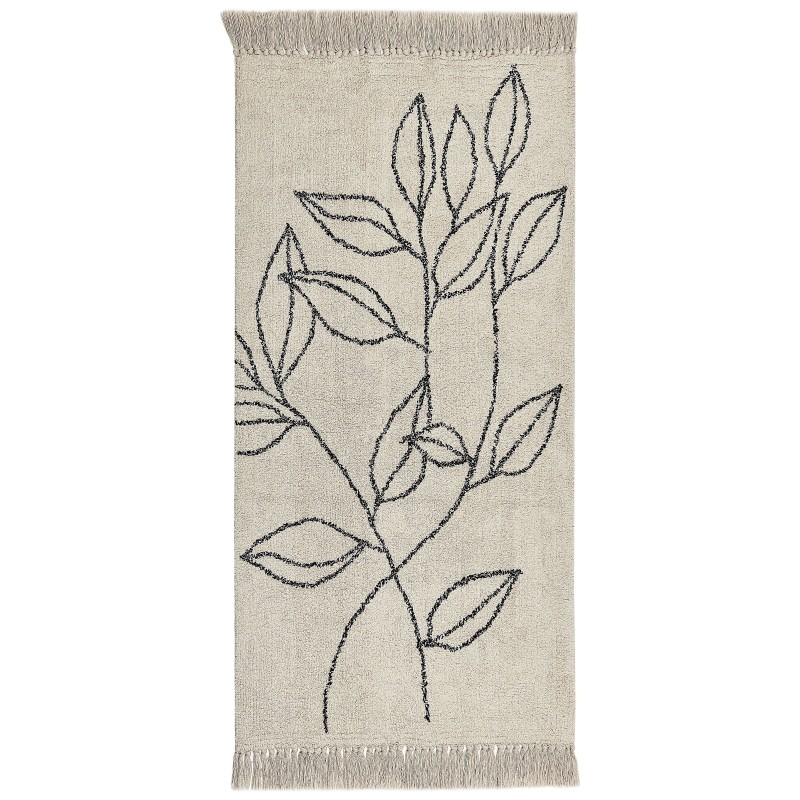 Dywan bawełniany 80 x 150 cm beżowo-czarny SAZLI Dywan bawełniany 80 x 150 cm beżowo-czarny SAZLI