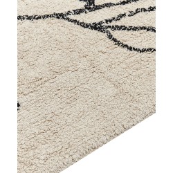 Dywan bawełniany 80 x 150 cm beżowo-czarny SAZLI Dywan bawełniany 80 x 150 cm beżowo-czarny SAZLI