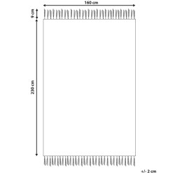 Dywan z wiskozy 160 x 230 cm beżowo-zielony BOYALI Dywan z wiskozy 160 x 230 cm beżowo-zielony BOYALI