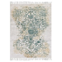 Dywan z wiskozy 160 x 230 cm beżowo-zielony BOYALI Dywan z wiskozy 160 x 230 cm beżowo-zielony BOYALI