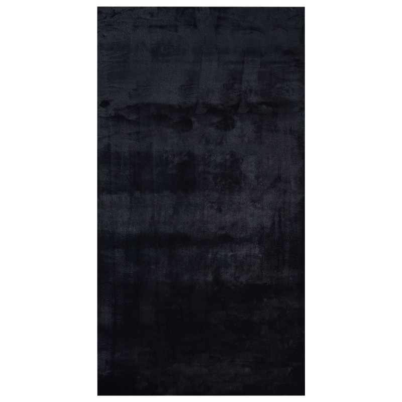 Dywan sztuczne futro królika 80 x 150 cm czarny MIRPUR Dywan sztuczne futro królika 80 x 150 cm czarny MIRPUR