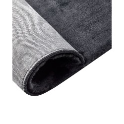 Dywan sztuczne futro królika 80 x 150 cm czarny MIRPUR Dywan sztuczne futro królika 80 x 150 cm czarny MIRPUR