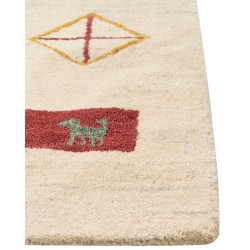 Dywan wełniany gabbeh 80 x 150 cm beżowy MISINLI Dywan wełniany gabbeh 80 x 150 cm beżowy MISINLI