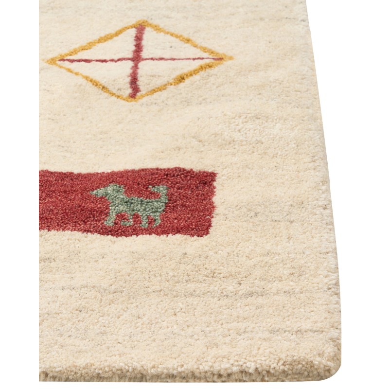 Dywan wełniany gabbeh 80 x 150 cm beżowy MISINLI Dywan wełniany gabbeh 80 x 150 cm beżowy MISINLI