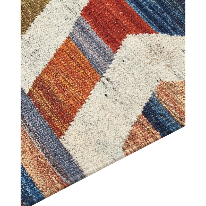 Dywan wełniany kilim 80 x 300 cm wielokolorowy MRGASHAT Dywan wełniany kilim 80 x 300 cm wielokolorowy MRGASHAT