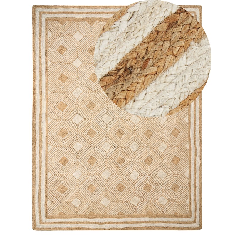Dywan z juty 300 x 400 cm beżowy MENGEN Dywan z juty 300 x 400 cm beżowy MENGEN