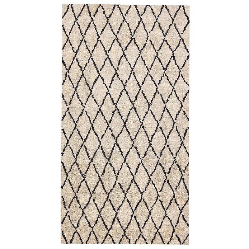 Dywan 80 x 150 cm beżowo-czarny MIDYAT Dywan 80 x 150 cm beżowo-czarny MIDYAT