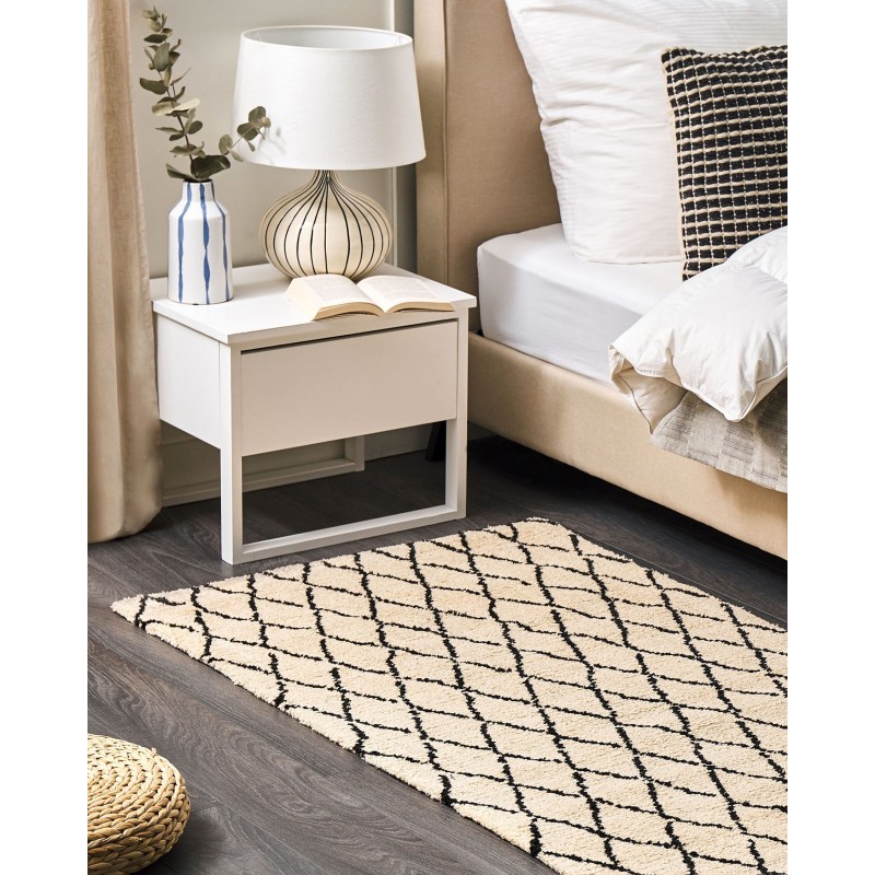 Dywan 80 x 150 cm beżowo-czarny MIDYAT Dywan 80 x 150 cm beżowo-czarny MIDYAT