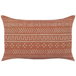 Zestaw 2 poduszek dekoracyjnych ORLAYA Bawełna 55 x 35 cm Pomarańczowy Wzór geometryczny Zestaw 2 poduszek dekoracyjnych ORLAYA Bawełna 55 x 35 cm Pomarańczowy Wzór geometryczny
