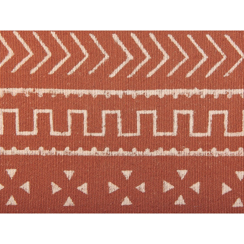 Zestaw 2 poduszek dekoracyjnych ORLAYA Bawełna 55 x 35 cm Pomarańczowy Wzór geometryczny Zestaw 2 poduszek dekoracyjnych ORLAYA Bawełna 55 x 35 cm Pomarańczowy Wzór geometryczny