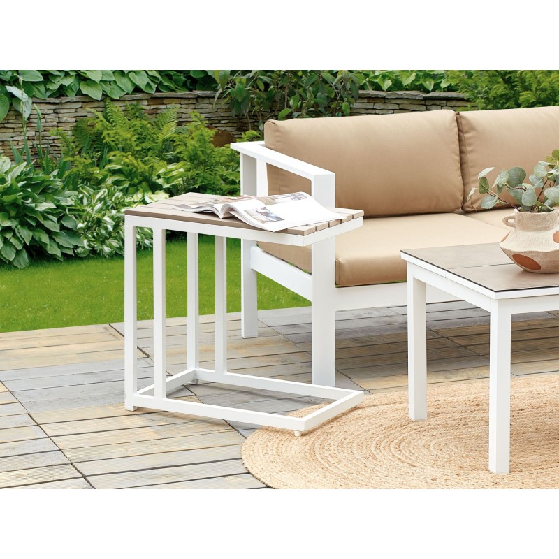 Stolik ogrodowy MESSINA 60 cm 35 cm Biały Stolik ogrodowy MESSINA 60 cm 35 cm Biały