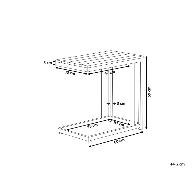 Stolik ogrodowy MESSINA 60 cm 35 cm Biały Stolik ogrodowy MESSINA 60 cm 35 cm Biały