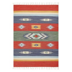 Dywan bawełniany kilim 140 x 200 cm wielokolorowy KAMARIS Dywan bawełniany kilim 140 x 200 cm wielokolorowy KAMARIS