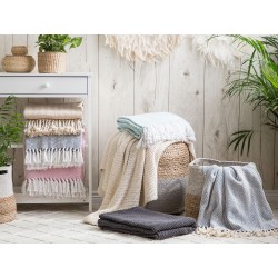 Koc TANGIER Bawełna 130 x 160 cm Miętowy Koc TANGIER Bawełna 130 x 160 cm Miętowy
