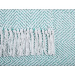 Koc TANGIER Bawełna 130 x 160 cm Miętowy Koc TANGIER Bawełna 130 x 160 cm Miętowy