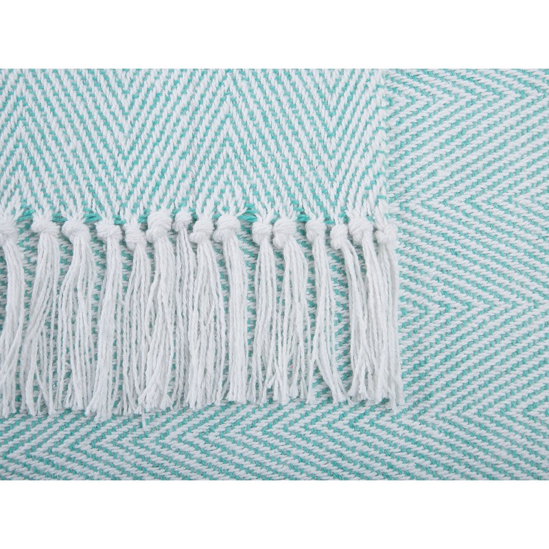 Koc TANGIER Bawełna 130 x 160 cm Miętowy Koc TANGIER Bawełna 130 x 160 cm Miętowy