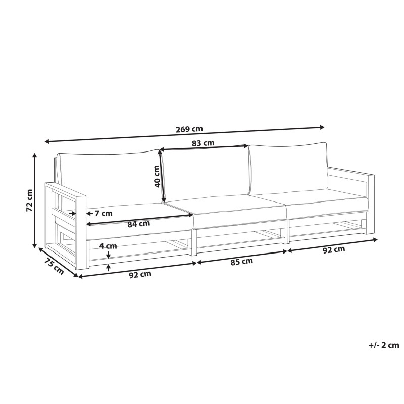 Sofa ogrodowa drewniana 3-osobowa mahoniowy brąz TIMOR II Sofa ogrodowa drewniana 3-osobowa mahoniowy brąz TIMOR II