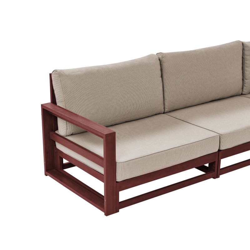 Sofa ogrodowa drewniana 3-osobowa mahoniowy brąz TIMOR II Sofa ogrodowa drewniana 3-osobowa mahoniowy brąz TIMOR II