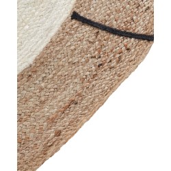 Dywan dziecięcy okrągły z juty miś ⌀ 120 cm beżowy KOVU Dywan dziecięcy okrągły z juty miś ⌀ 120 cm beżowy KOVU