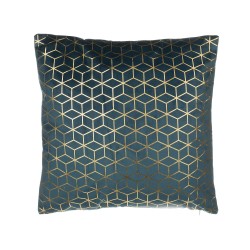 Zestaw 2 poduszek dekoracyjnych CELOSIA Welur 45 x 45 cm Lazurowy Wzór geometryczny Zestaw 2 poduszek dekoracyjnych CELOSIA Welur 45 x 45 cm Lazurowy Wzór geometryczny