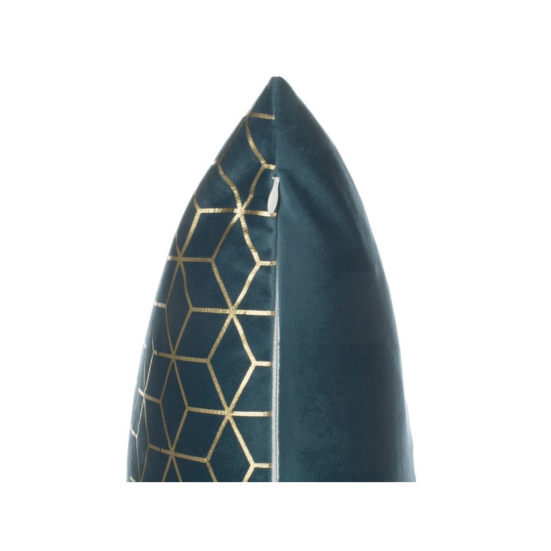 Zestaw 2 poduszek dekoracyjnych CELOSIA Welur 45 x 45 cm Lazurowy Wzór geometryczny Zestaw 2 poduszek dekoracyjnych CELOSIA Welur 45 x 45 cm Lazurowy Wzór geometryczny