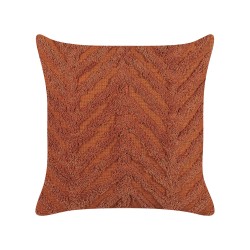 Zestaw 2 poduszek dekoracyjnych LEWISIA Bawełna 45 x 45 cm Pomarańczowy Wzór zygzak Zestaw 2 poduszek dekoracyjnych LEWISIA Bawełna 45 x 45 cm Pomarańczowy Wzór zygzak