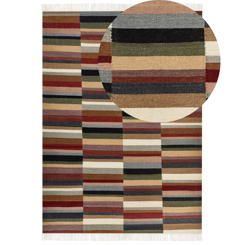 Dywan wełniany kilim 200 x 300 cm wielokolorowy MUSALER Dywan wełniany kilim 200 x 300 cm wielokolorowy MUSALER
