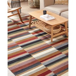 Dywan wełniany kilim 200 x 300 cm wielokolorowy MUSALER Dywan wełniany kilim 200 x 300 cm wielokolorowy MUSALER