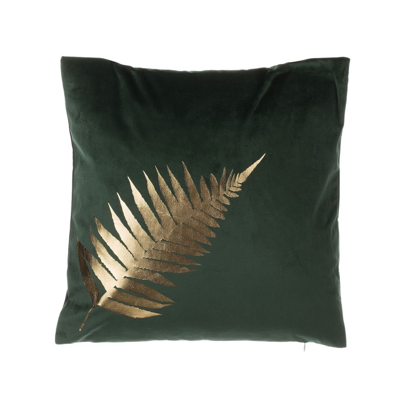 Zestaw 2 poduszek dekoracyjnych FERN Welur 45 x 45 cm Ciemnozielony Wzór roślinny Zestaw 2 poduszek dekoracyjnych FERN Welur 45 x 45 cm Ciemnozielony Wzór roślinny